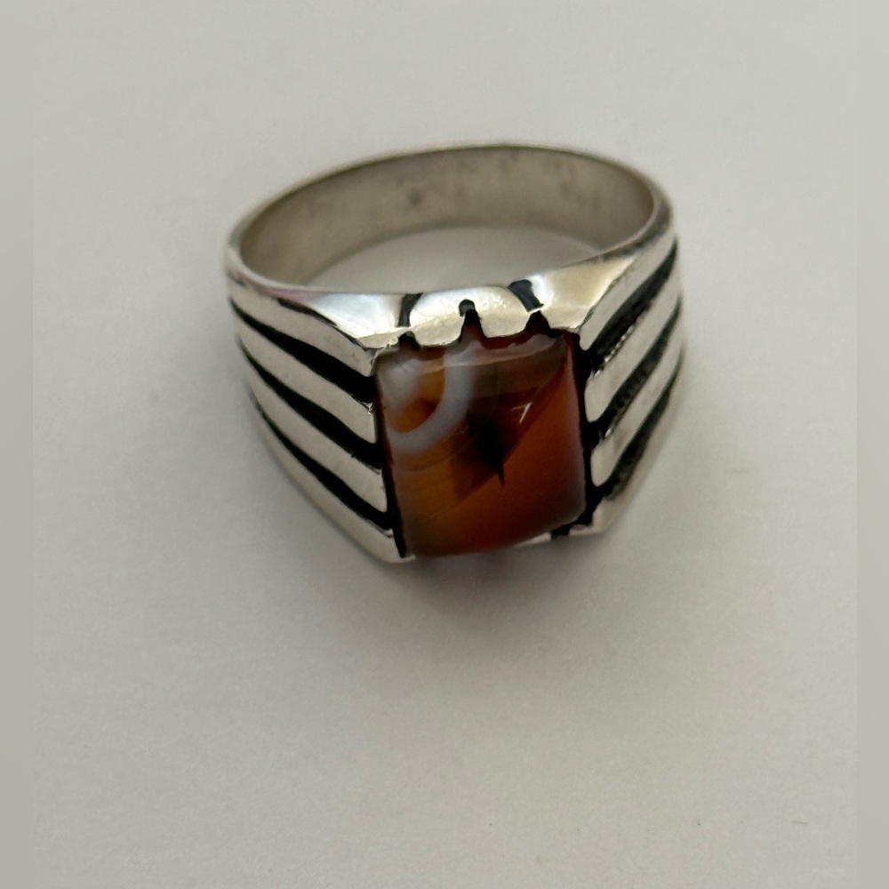 925 Sterling silver ring red stone